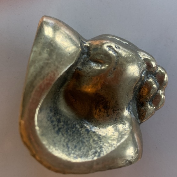 Vintage Brass Two Faces Sculpture - unique . Forms look like they are resting. - Picture 6 of 8